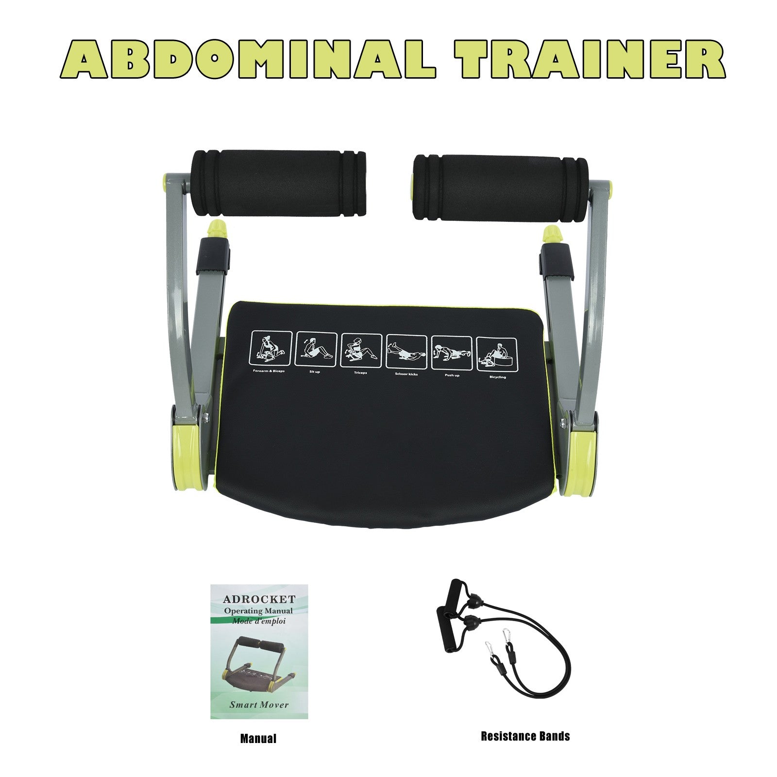 Cardio Home Abdominal Trainers With Resistance Bands, All Age Training Exercises