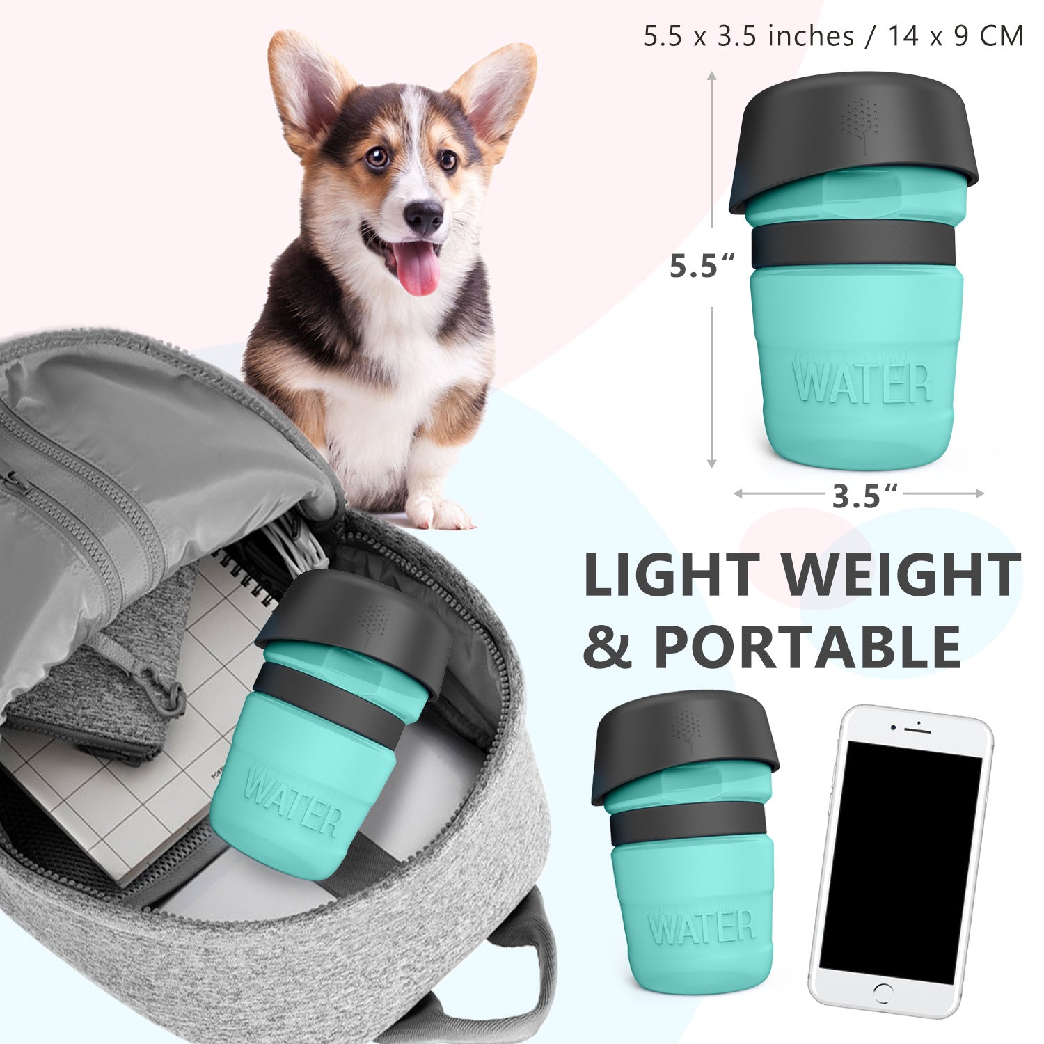 Dog Water Bottle, Pet Water Bottle for Outdoor Travel