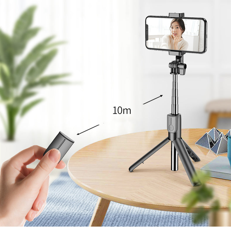 4in1 Wireless Bluetooth-compatible Selfie Stick LED Ring Light Extendable Handheld