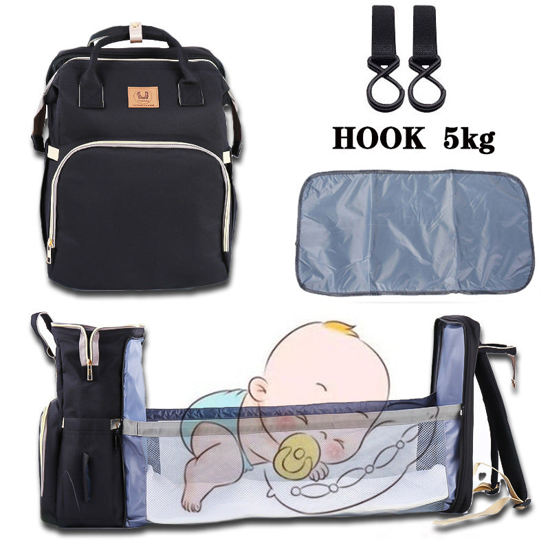 Folding Crib Fashion Maternal And Baby Large-capacity Double Shoulder Dad Backpack