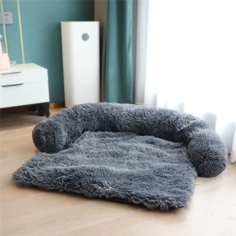 Washable Pet Sofa Dog Bed Calming Bed For Large Dogs Pad Blanket Winter Warm Cat Bed Mat Couches Car Floor Furniture Protector