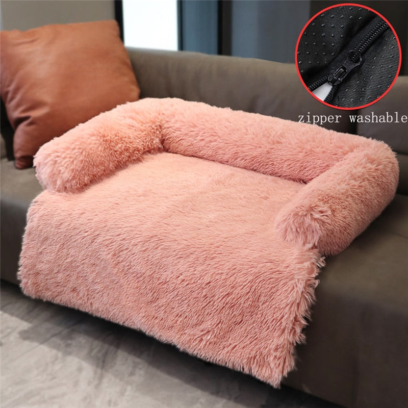 Washable Pet Sofa Dog Bed Calming Bed For Large Dogs Pad Blanket Winter Warm Cat Bed Mat Couches Car Floor Furniture Protector