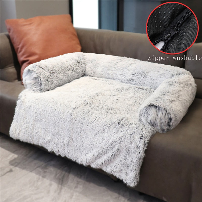 Washable Pet Sofa Dog Bed Calming Bed For Large Dogs Pad Blanket Winter Warm Cat Bed Mat Couches Car Floor Furniture Protector