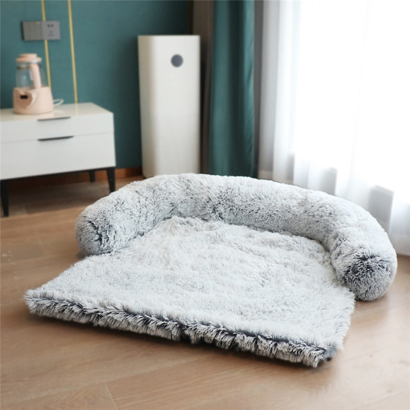 Washable Pet Sofa Dog Bed Calming Bed For Large Dogs Pad Blanket Winter Warm Cat Bed Mat Couches Car Floor Furniture Protector