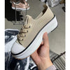 New Sneakers Stretch Fabric Ladies Lace Up Casual Shoes