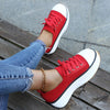 New Sneakers Stretch Fabric Ladies Lace Up Casual Shoes