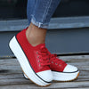 New Sneakers Stretch Fabric Ladies Lace Up Casual Shoes