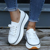 New Sneakers Stretch Fabric Ladies Lace Up Casual Shoes